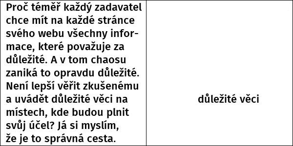 Důležité jsou důležité věci