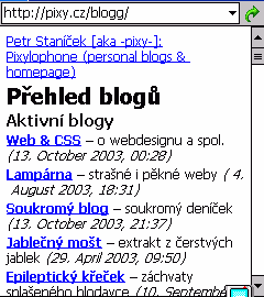 Pixyho blogy na PDA