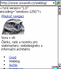 Weblog Sovy v síti na PDA